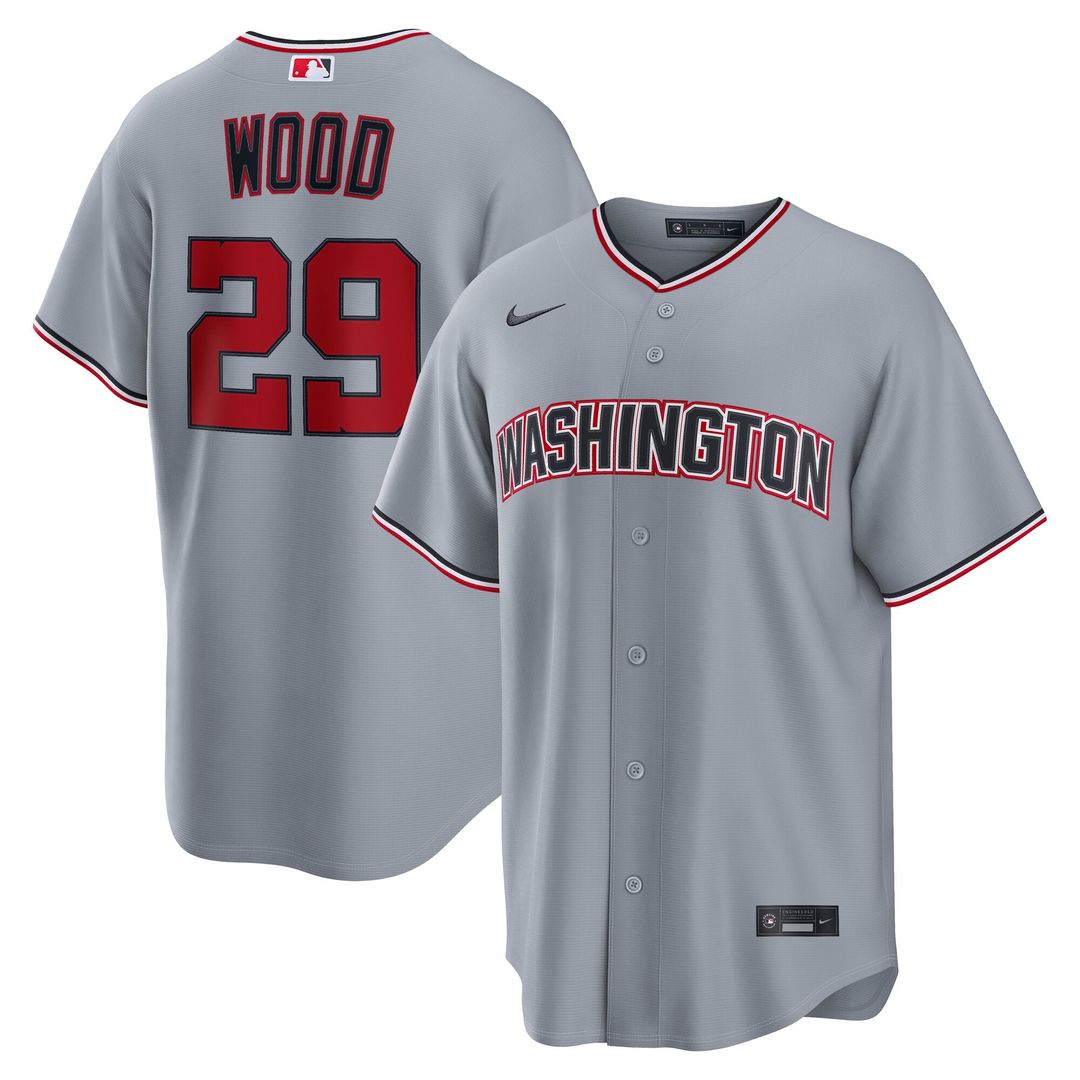 Washington Nationals James Wood Gray Road Replica Baseball Jersey