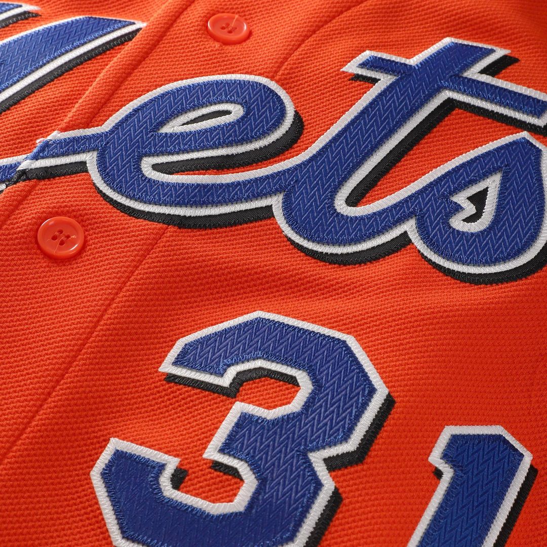 New York Mets Mike Piazza Orange Cooperstown Collection Mesh Batting Practice Button-Up Baseball Jersey | MLB Baseball Jersey