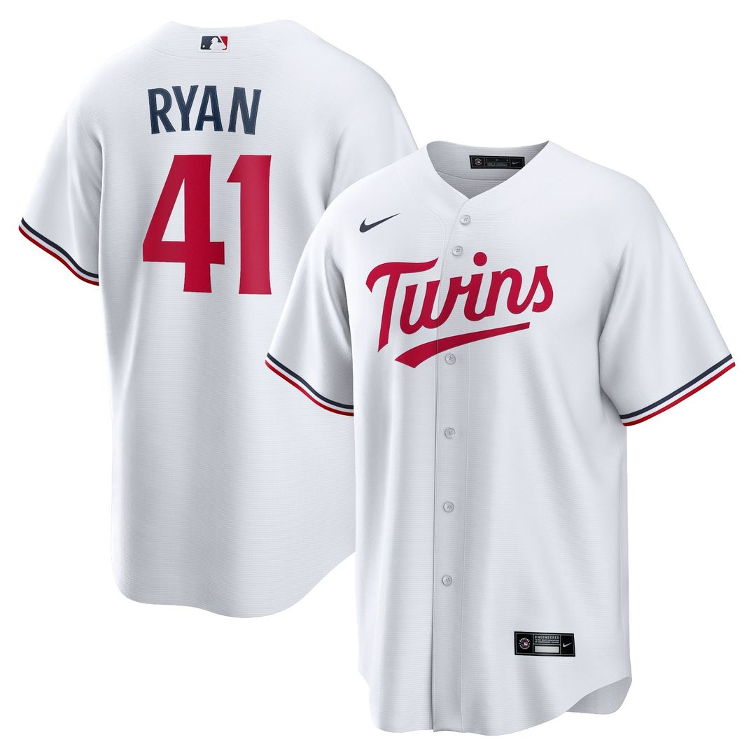 Minnesota Twins Joe Ryan White Home Replica Baseball Jersey