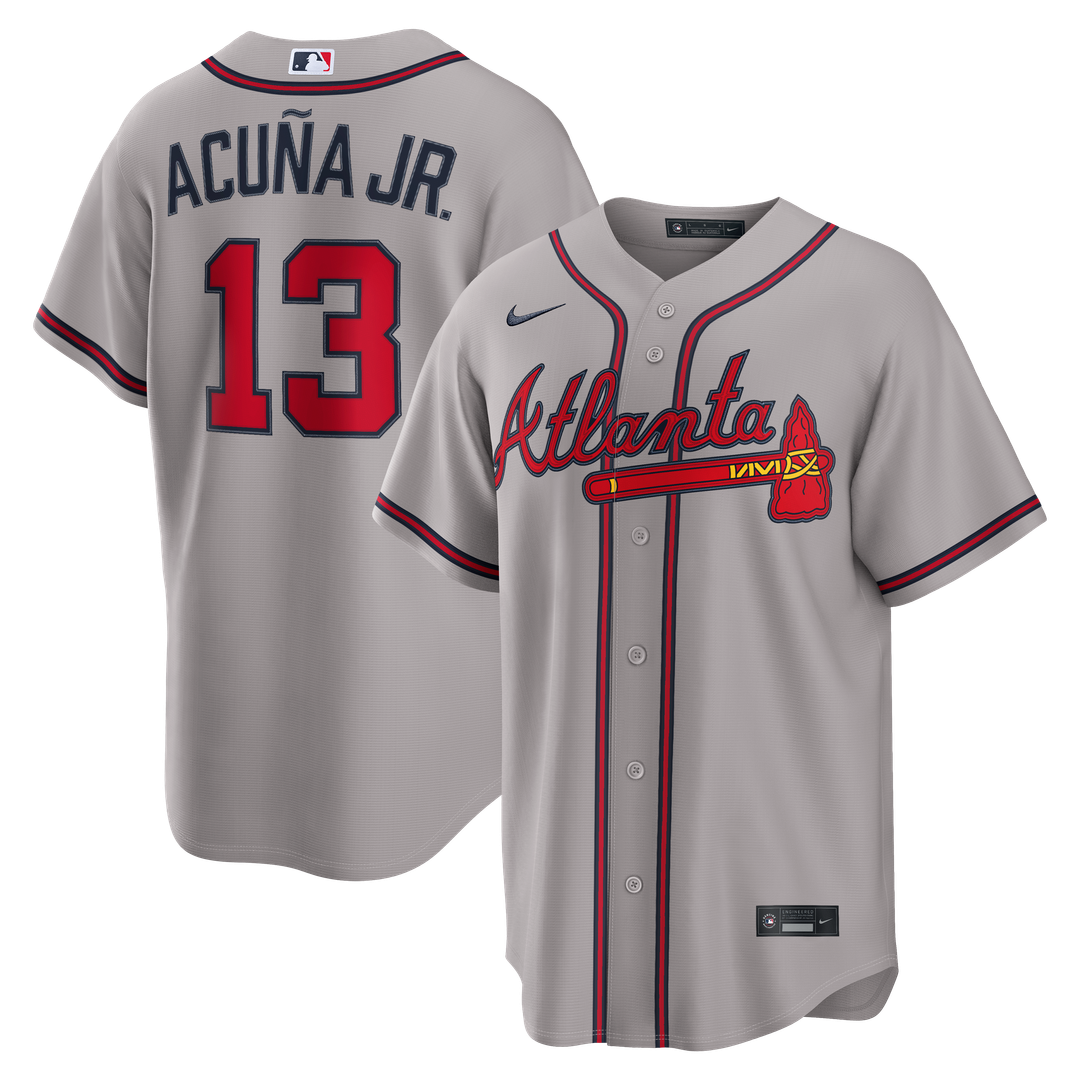 Atlanta Braves Ronald Acuña Jr. Gray Road Replica Baseball Jersey