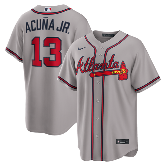 Atlanta Braves Ronald Acuña Jr. Gray Road Replica Baseball Jersey