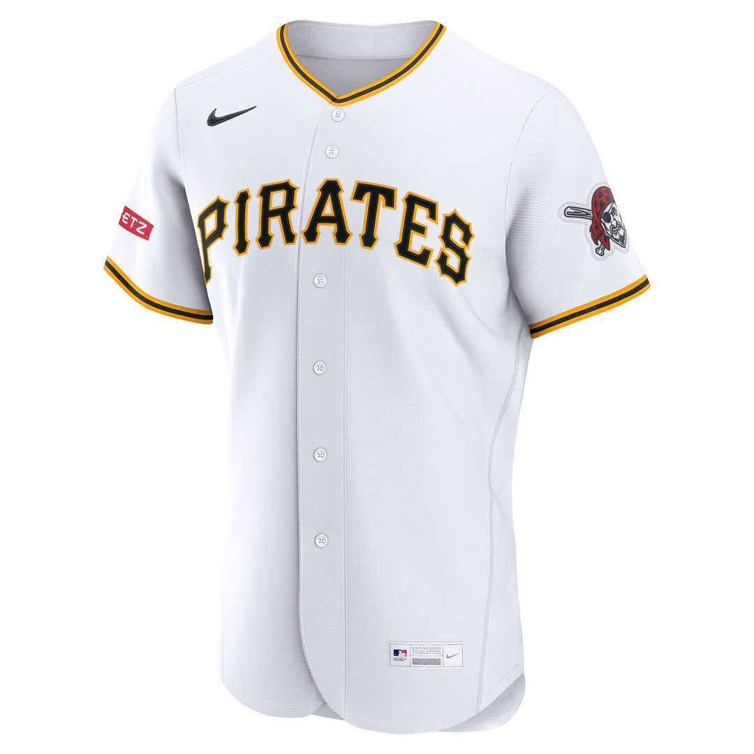 Pittsburgh Pirates White Home Sponsor Patch Authentic Baseball Jersey | MLB Baseball Jersey
