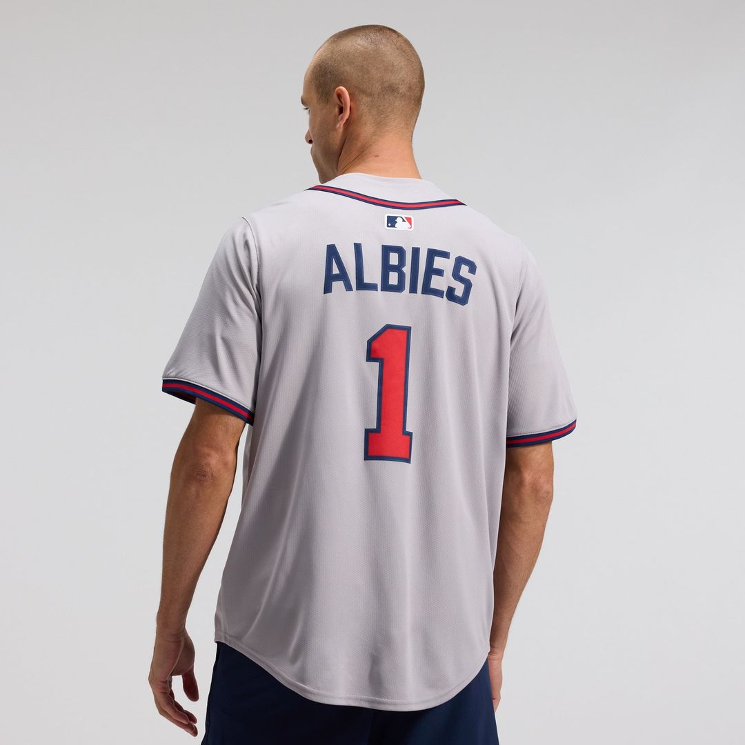 Atlanta Braves Ozzie Albies Gray Road Limited Baseball Jersey | MLB Baseball Jersey