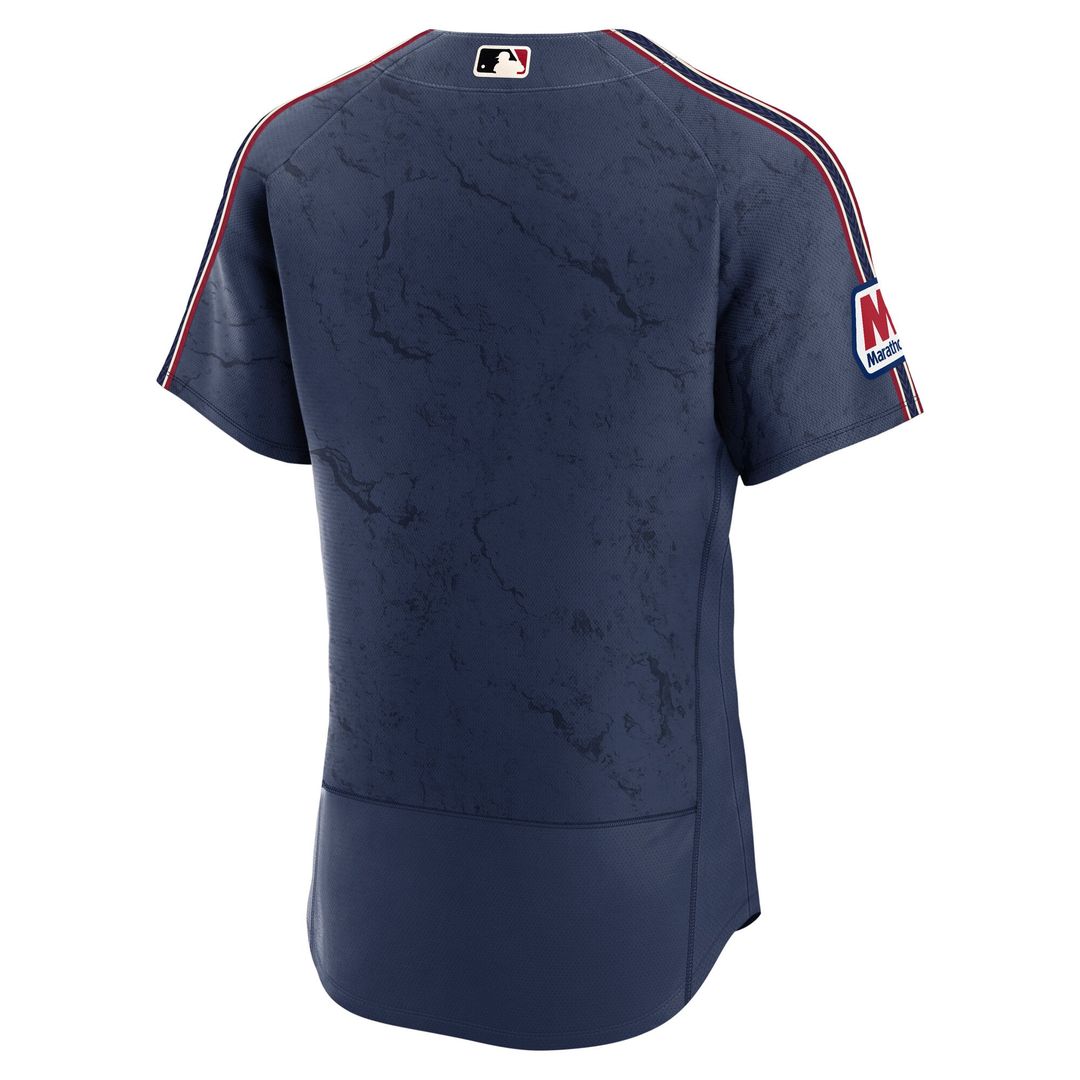 Cleveland Guardians Navy City Connect Authentic Sponsor Patch Baseball Jersey | MLB Baseball Jersey