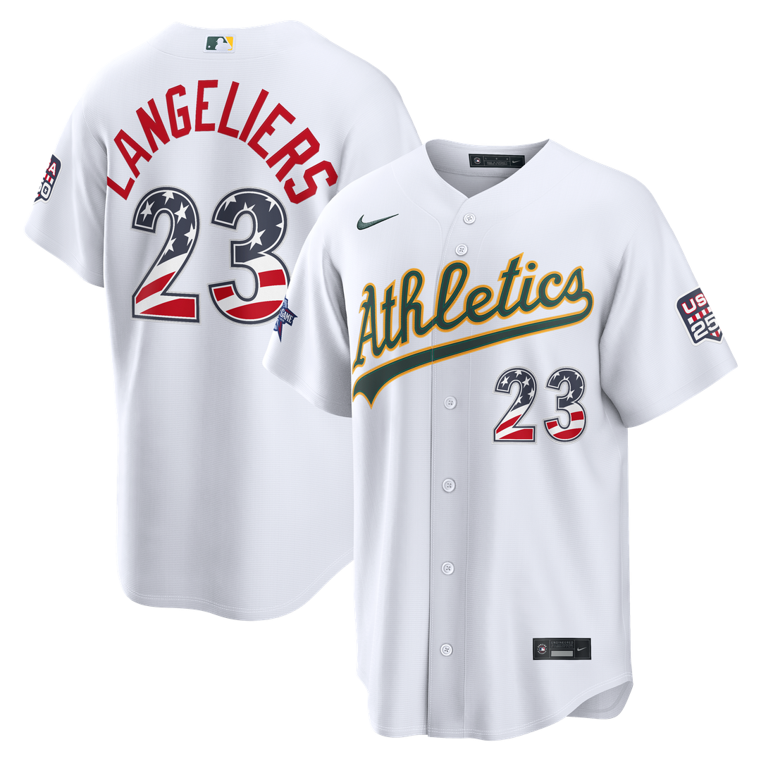 2026 All-Star Edition Stars & Stripes Men's Athletics Shea Langeliers White Stadium Baseball Jersey
