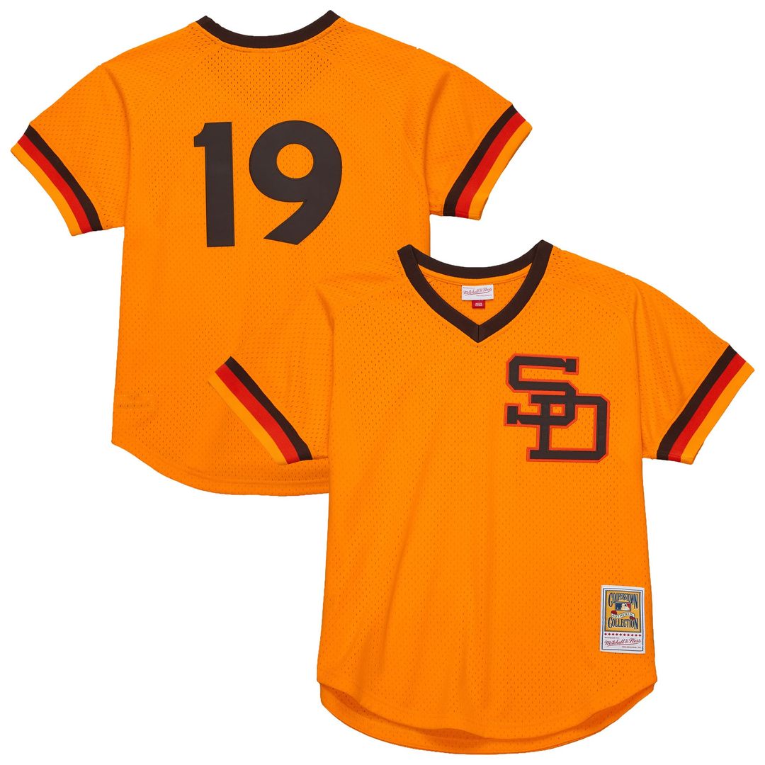 San Diego Padres Tony Gwynn Gold Big & Tall Cooperstown Mesh Batting Practice Baseball Jersey