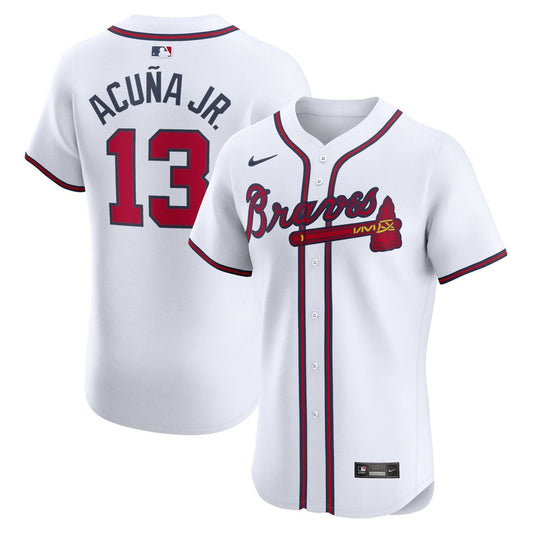 Atlanta Braves Ronald Acuña Jr. White Home Elite Baseball Jersey