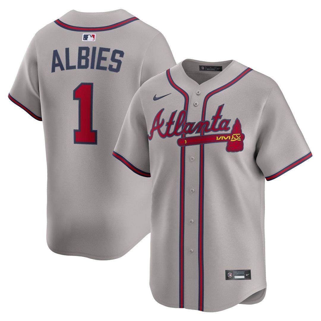 Atlanta Braves Ozzie Albies Gray Road Limited Baseball Jersey