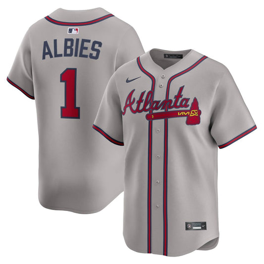 Atlanta Braves Ozzie Albies Gray Road Limited Baseball Jersey