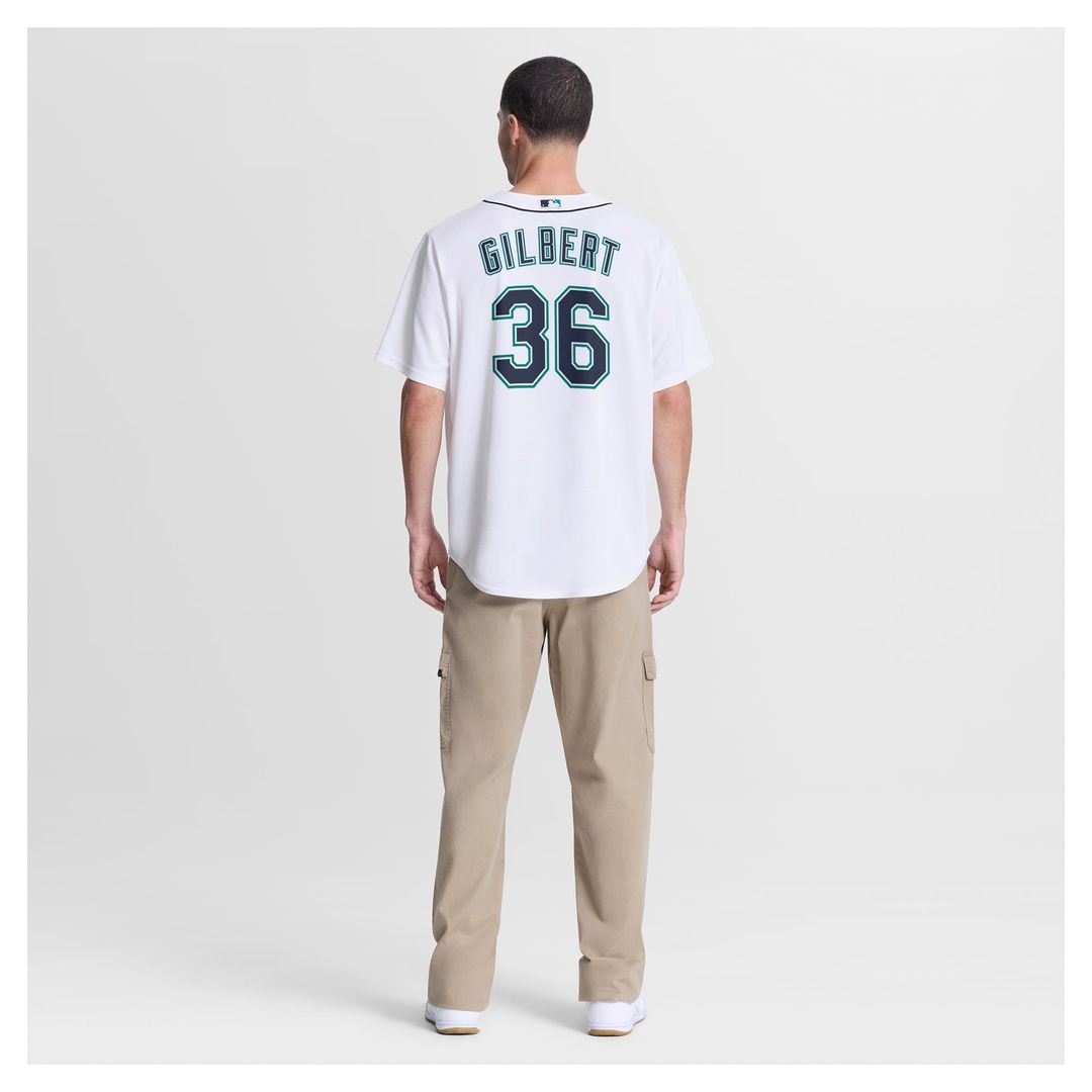 Seattle Mariners Logan Gilbert White Home Replica Baseball Jersey | MLB Baseball Jersey