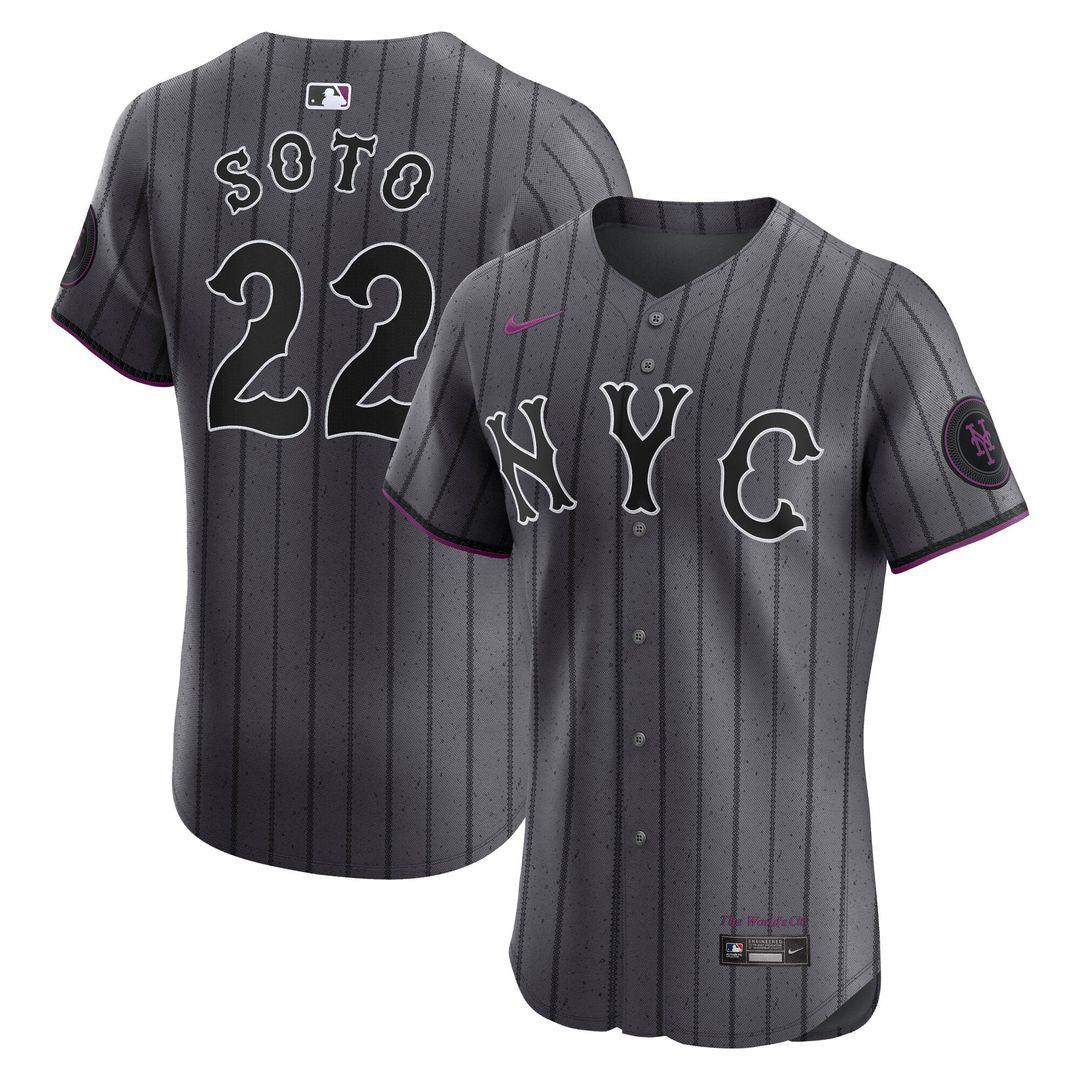 New York Mets Juan Soto Gray City Connect Elite Baseball Jersey