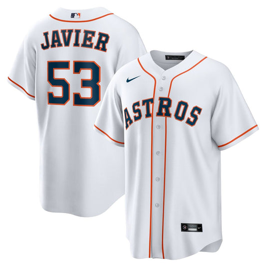 Houston Astros Cristian Javier White Home Replica Baseball Jersey