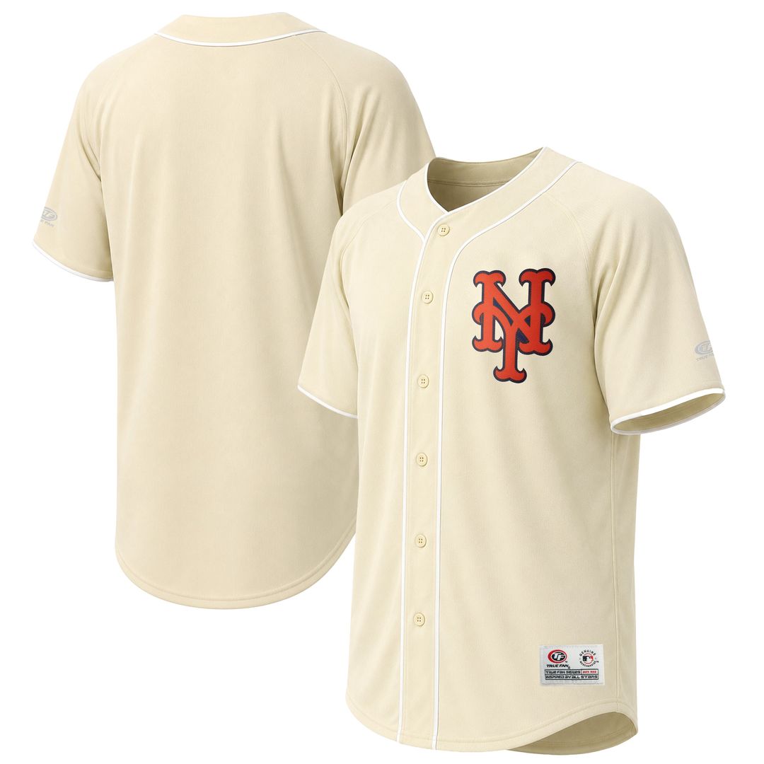 New York Mets Stitches Cream Fashion Baseball Jersey