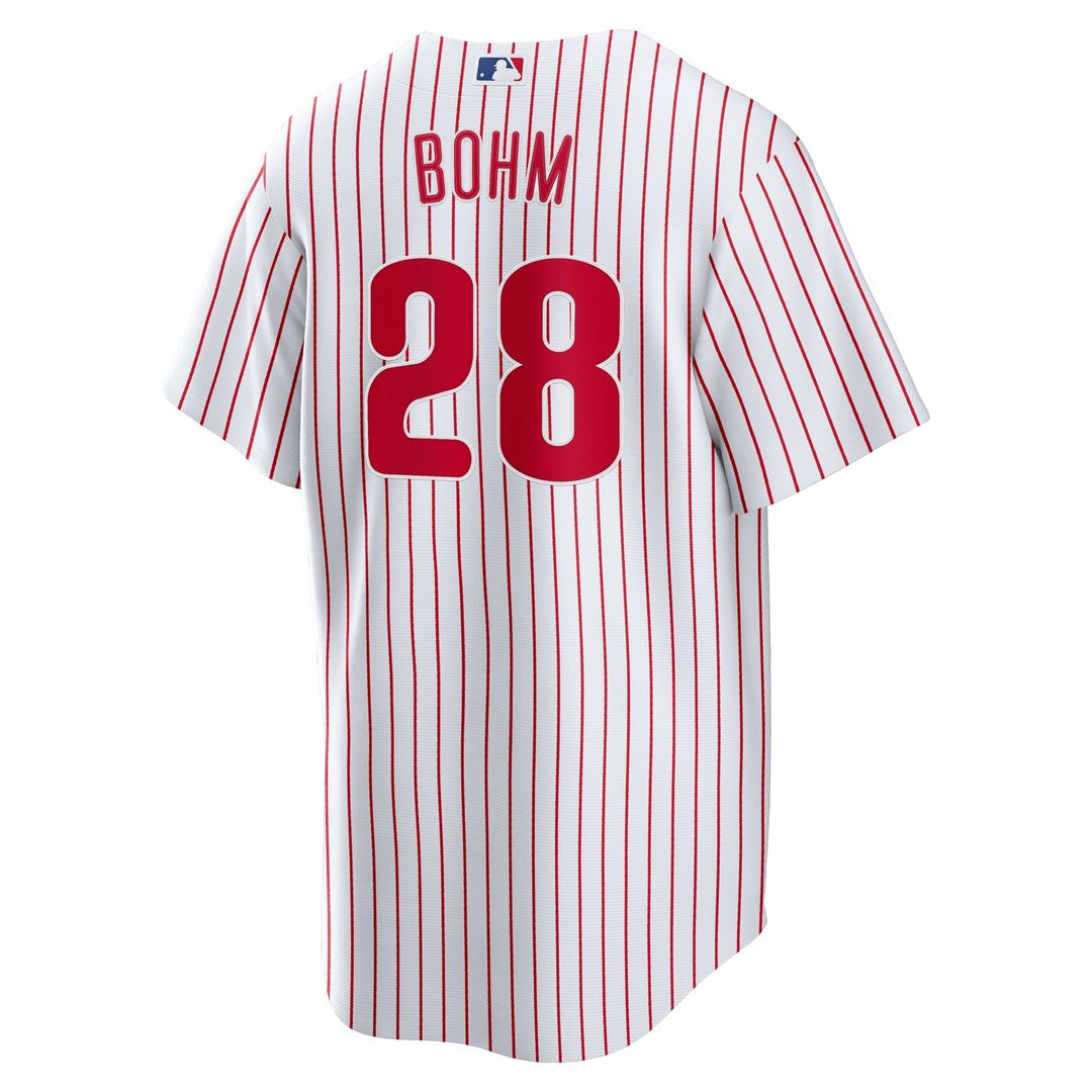Philadelphia Phillies Alec Bohm White Home Replica Baseball Jersey | MLB Baseball Jersey