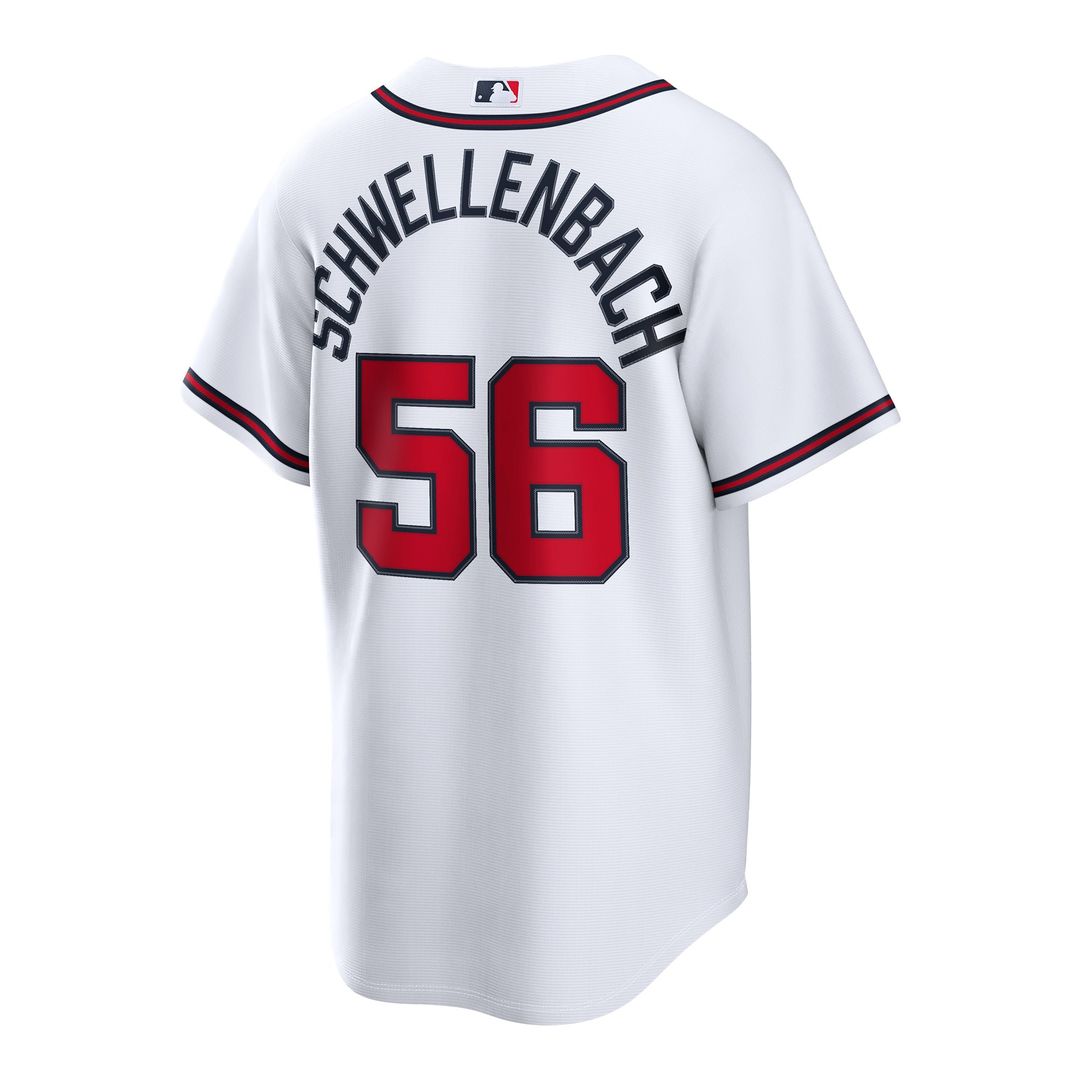Atlanta Braves Spencer Schwellenbach White Home Replica Baseball Jersey | MLB Baseball Jersey