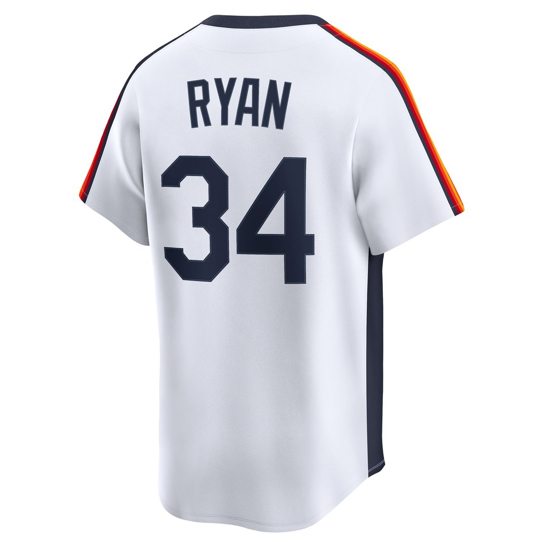 Houston Astros Nolan Ryan White Throwback Cooperstown Collection Limited Baseball Jersey | MLB Baseball Jersey