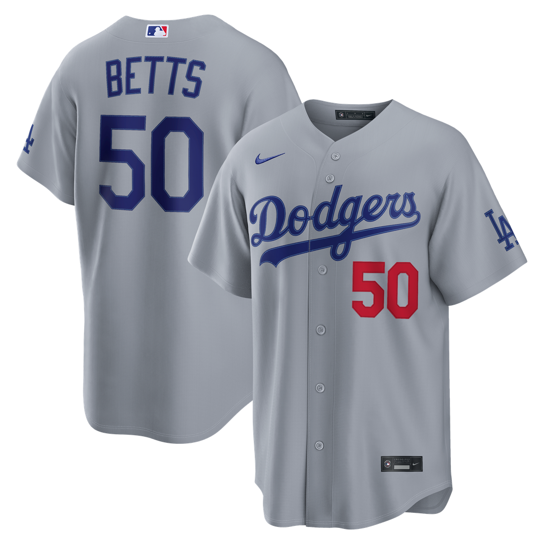 Los Angeles Dodgers Mookie Betts Gray Stadium Baseball Jersey