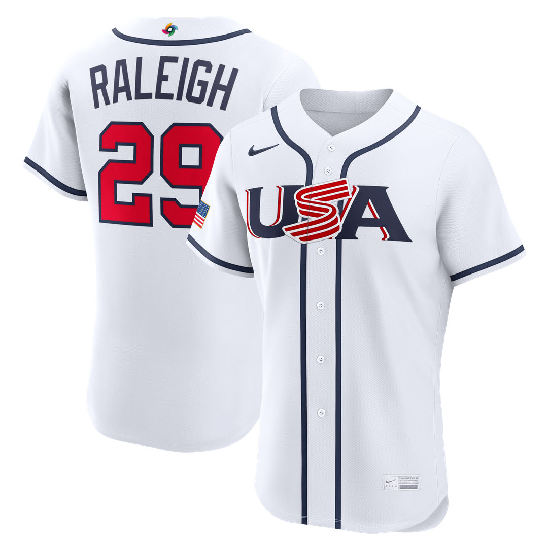 USA Baseball Cal Raleigh White 2026 World Baseball Classic Home Authentic Baseball Jersey