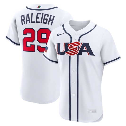 USA Baseball Cal Raleigh White 2026 World Baseball Classic Home Authentic Baseball Jersey