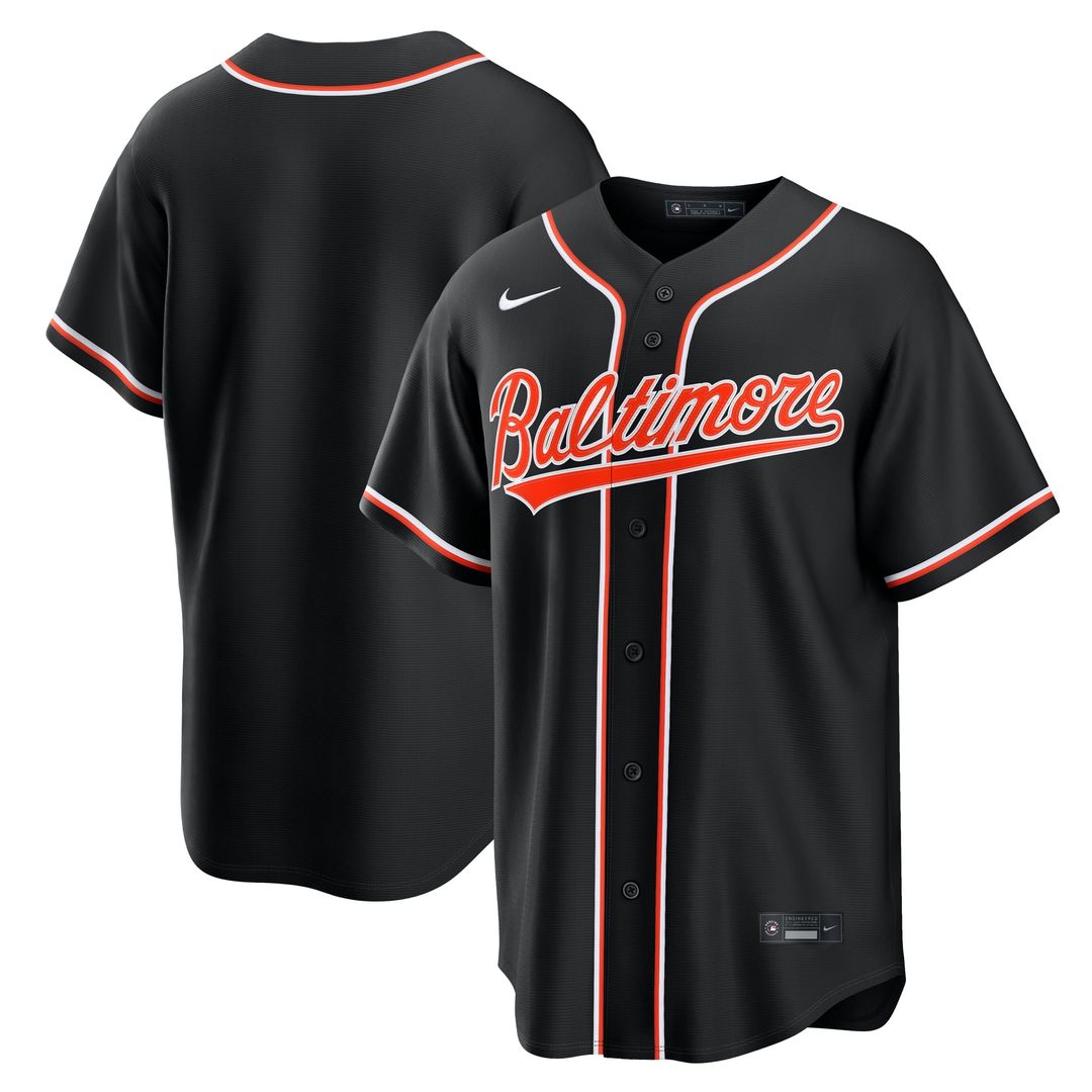 Baltimore Orioles Fashion Replica Black Out Baseball Jersey