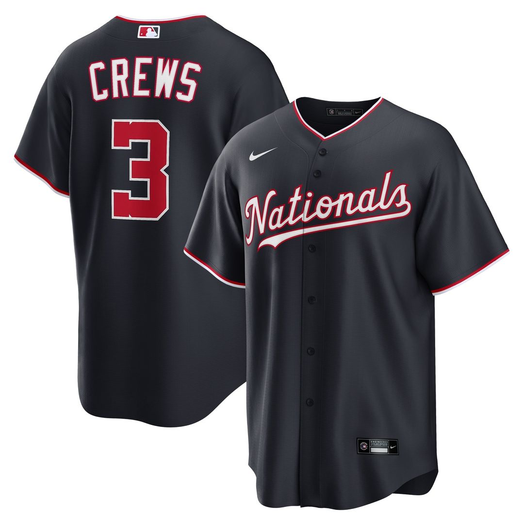 Washington Nationals Dylan Crews Navy Alternate Replica Baseball Jersey