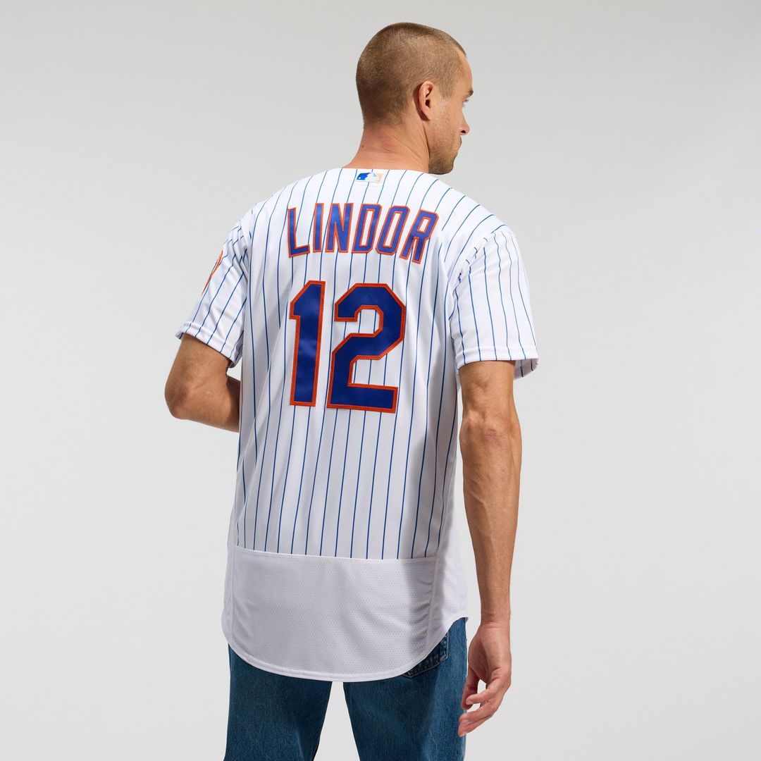 New York Mets Francisco Lindor White Home Authentic Baseball Jersey | MLB Baseball Jersey
