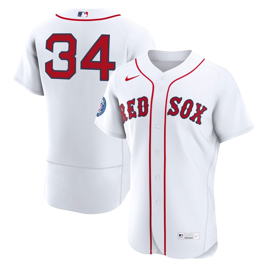 Boston Red Sox David Ortiz White Home Authentic Retired 2022 Hall of Fame Patch Baseball Jersey
