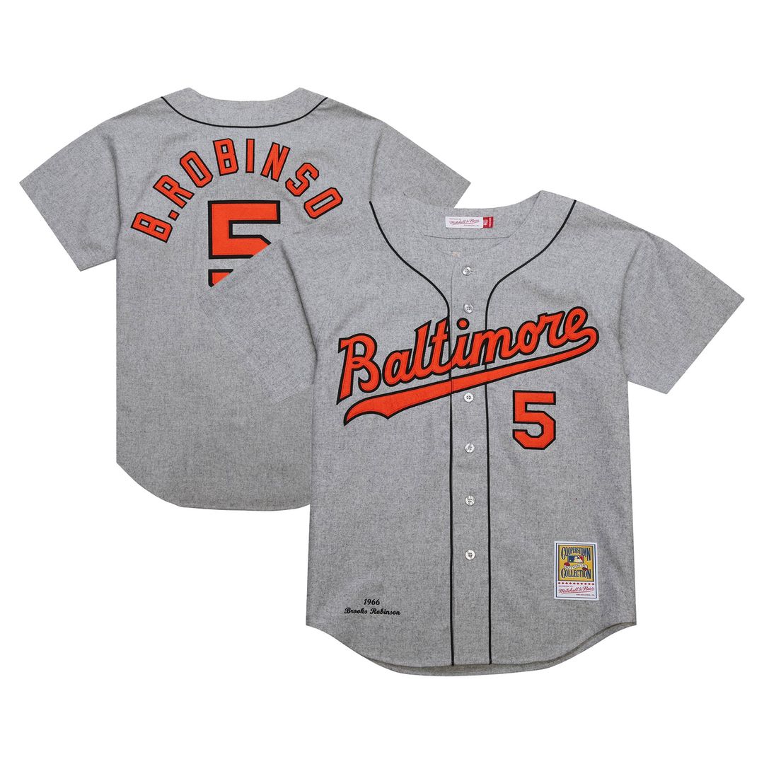 Baltimore Orioles Brooks Robinson Gray Cooperstown Collection 1966 Authentic Baseball Jersey