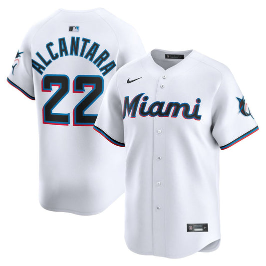 Miami Marlins Sandy Alcantara White Home Limited Baseball Jersey