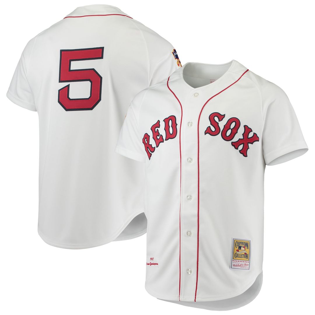 Boston Red Sox Nomar Garciaparra White 1997 Cooperstown Collection Authentic Baseball Jersey
