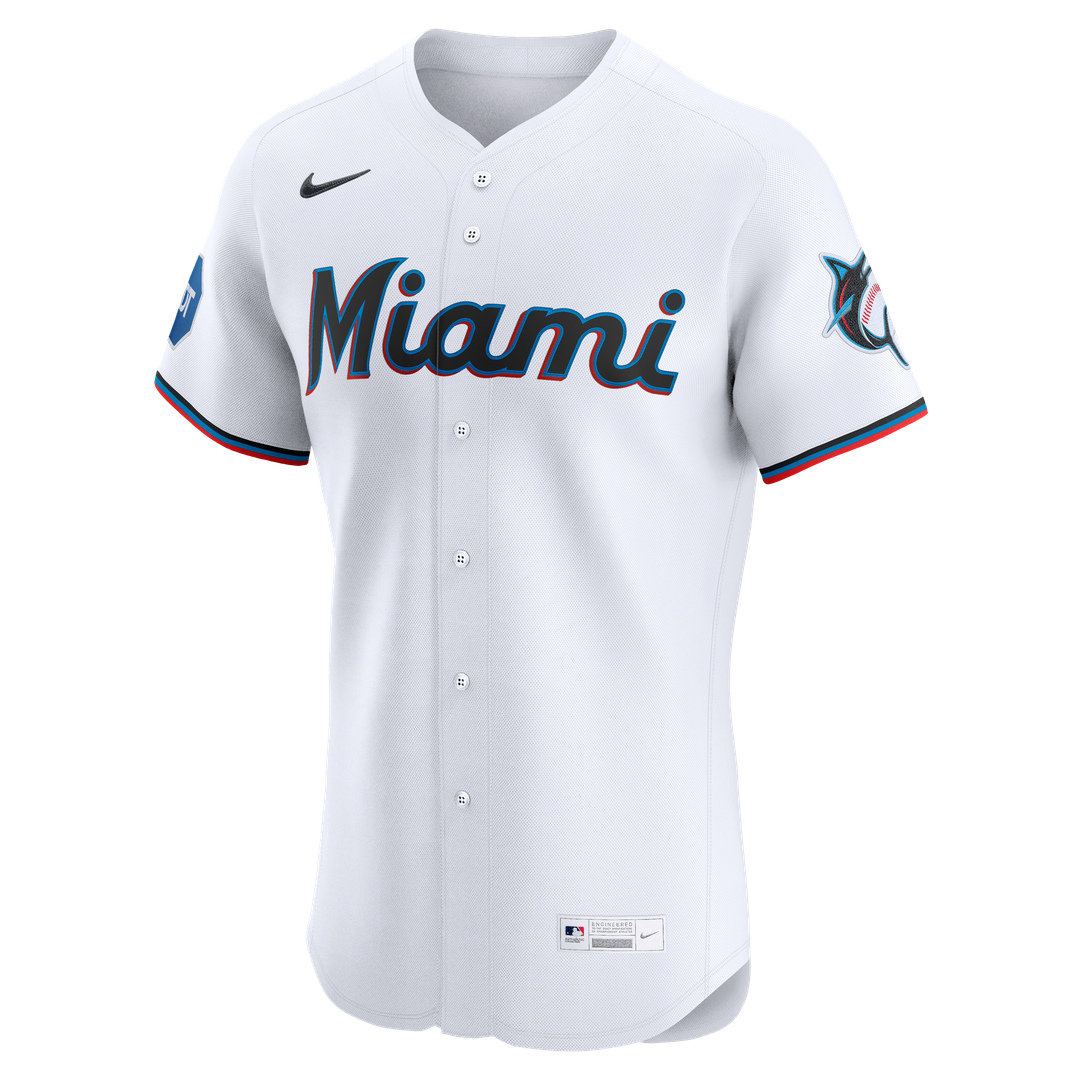 Miami Marlins White Home Elite Baseball Jersey | MLB Baseball Jersey