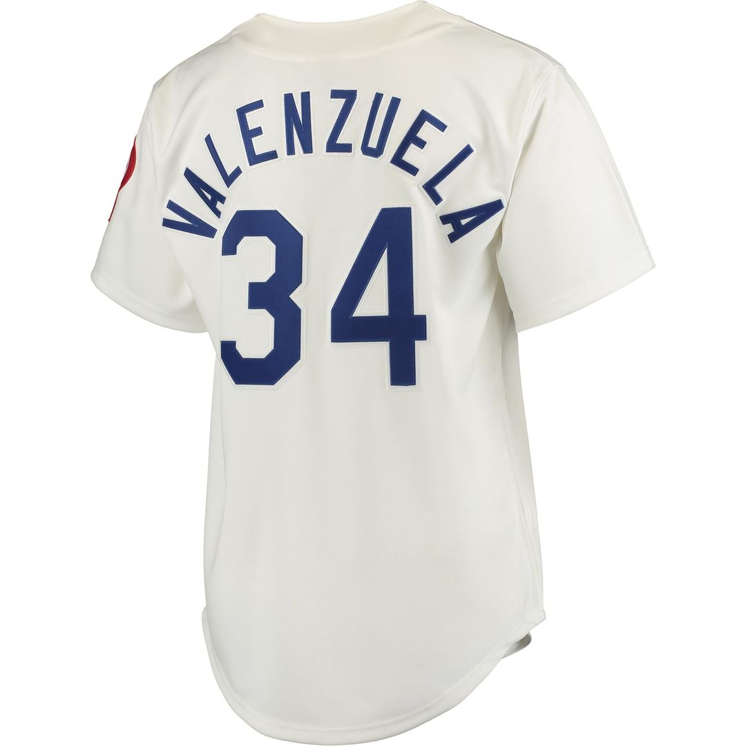 Los Angeles Dodgers Fernando Valenzuela Gray Road 1981 Cooperstown Collection Authentic Baseball Jersey | MLB Baseball Jersey
