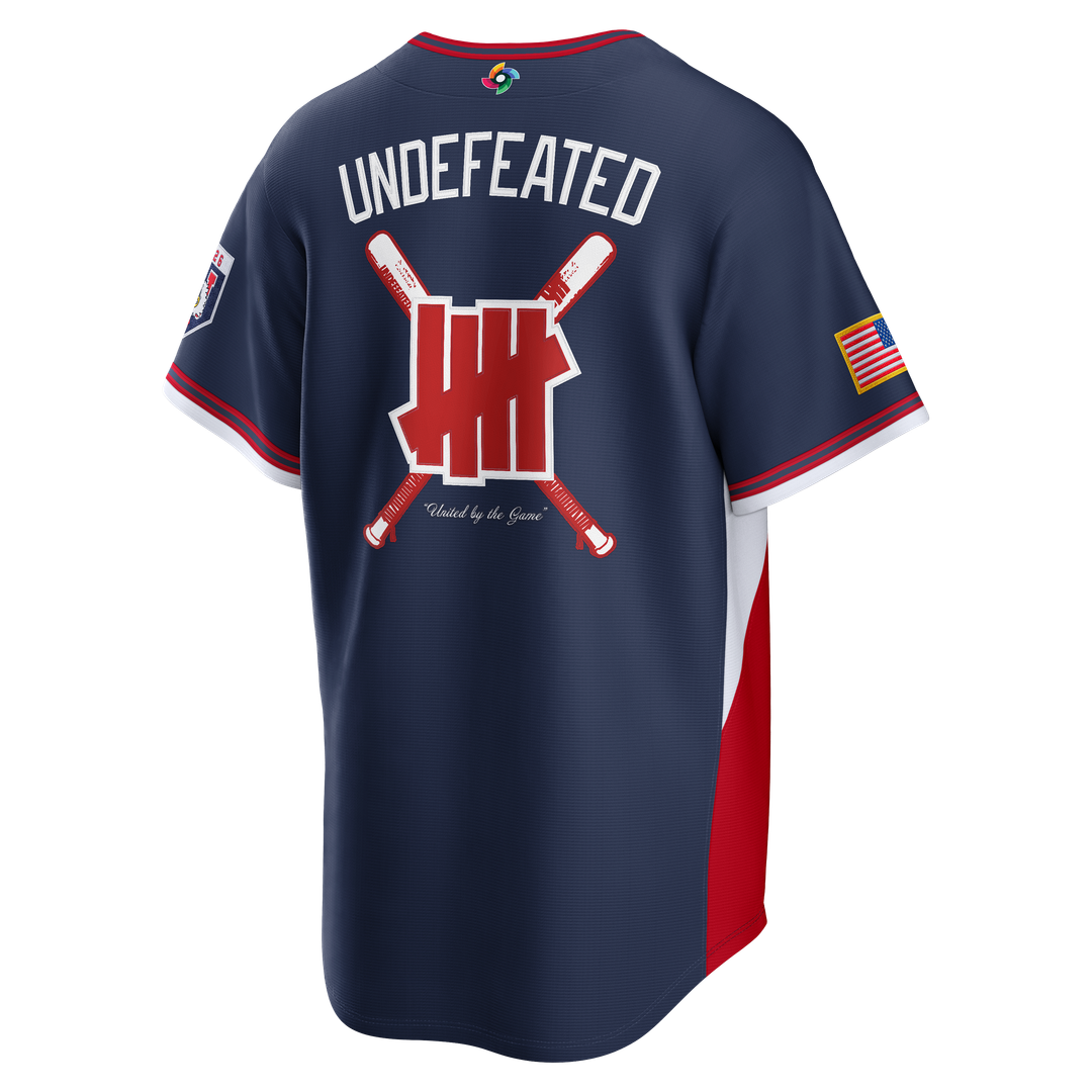 USA Baseball x Undefeated Navy 2026 World Baseball Classic Stadium Baseball Jersey | MLB Baseball Jersey