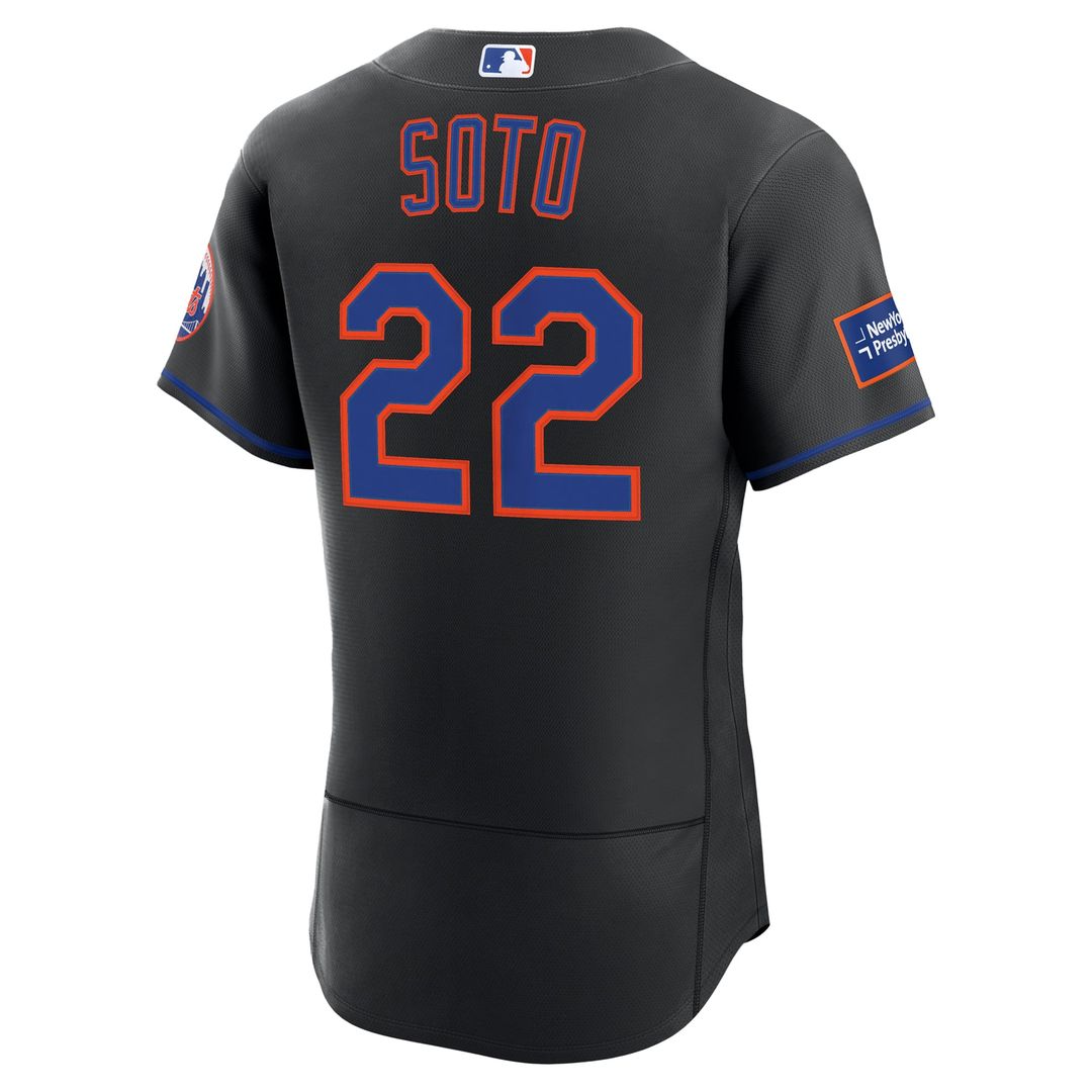 New York Mets Juan Soto White Home Authentic Sponsor Patch Baseball Jersey | MLB Baseball Jersey