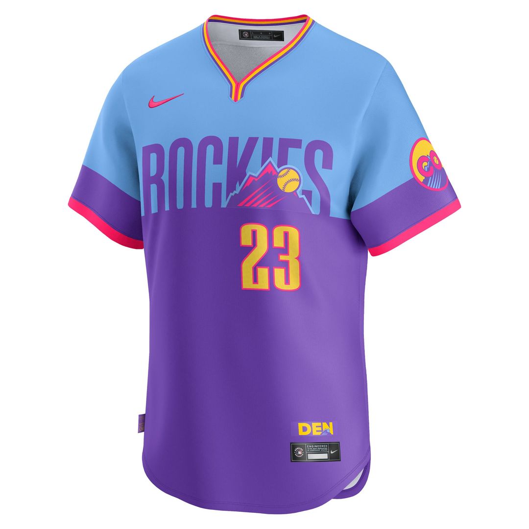 Colorado Rockies Kris Bryant Purple/Light Blue 2025 City Connect Limited Baseball Jersey | MLB Baseball Jersey