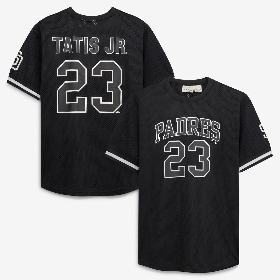 San Diego Padres Fernando Tatis Jr. Black/White Big & Tall Heavyweight Mesh Baseball Jersey