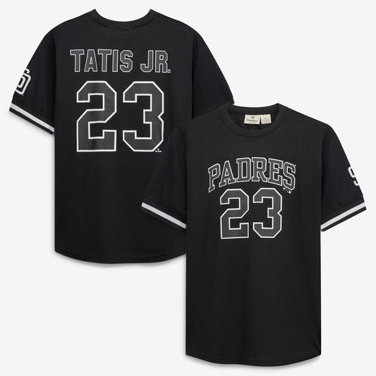 San Diego Padres Fernando Tatis Jr. Black/White Big & Tall Heavyweight Mesh Baseball Jersey