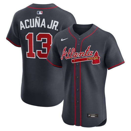 Atlanta Braves Ronald Acuña Jr. Navy Alternate Elite Baseball Jersey
