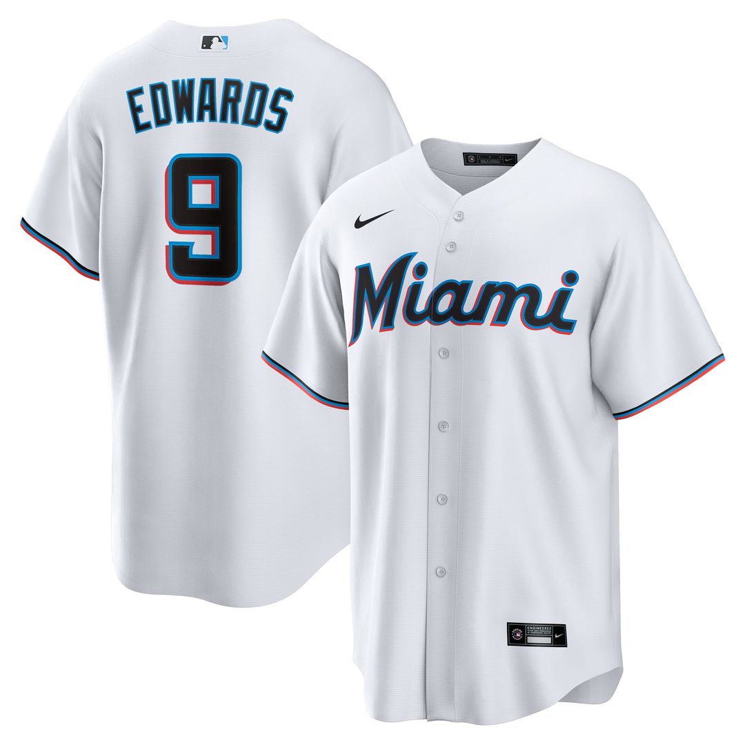 Miami Marlins Xavier Edwards White Home Replica Baseball Jersey
