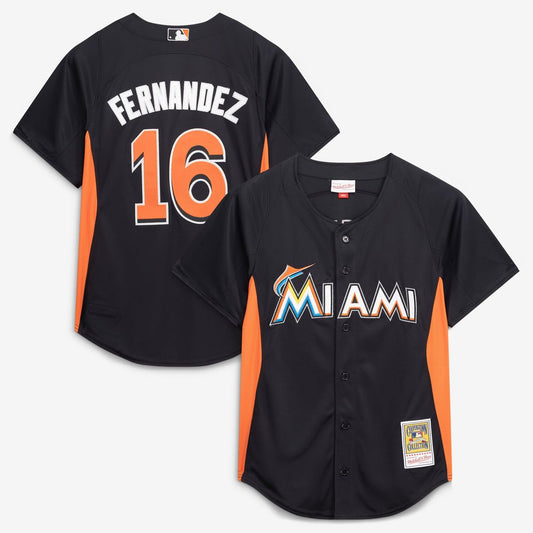 Miami Marlins Jose Fernandez Black Authentic Batting Practice Baseball Jersey