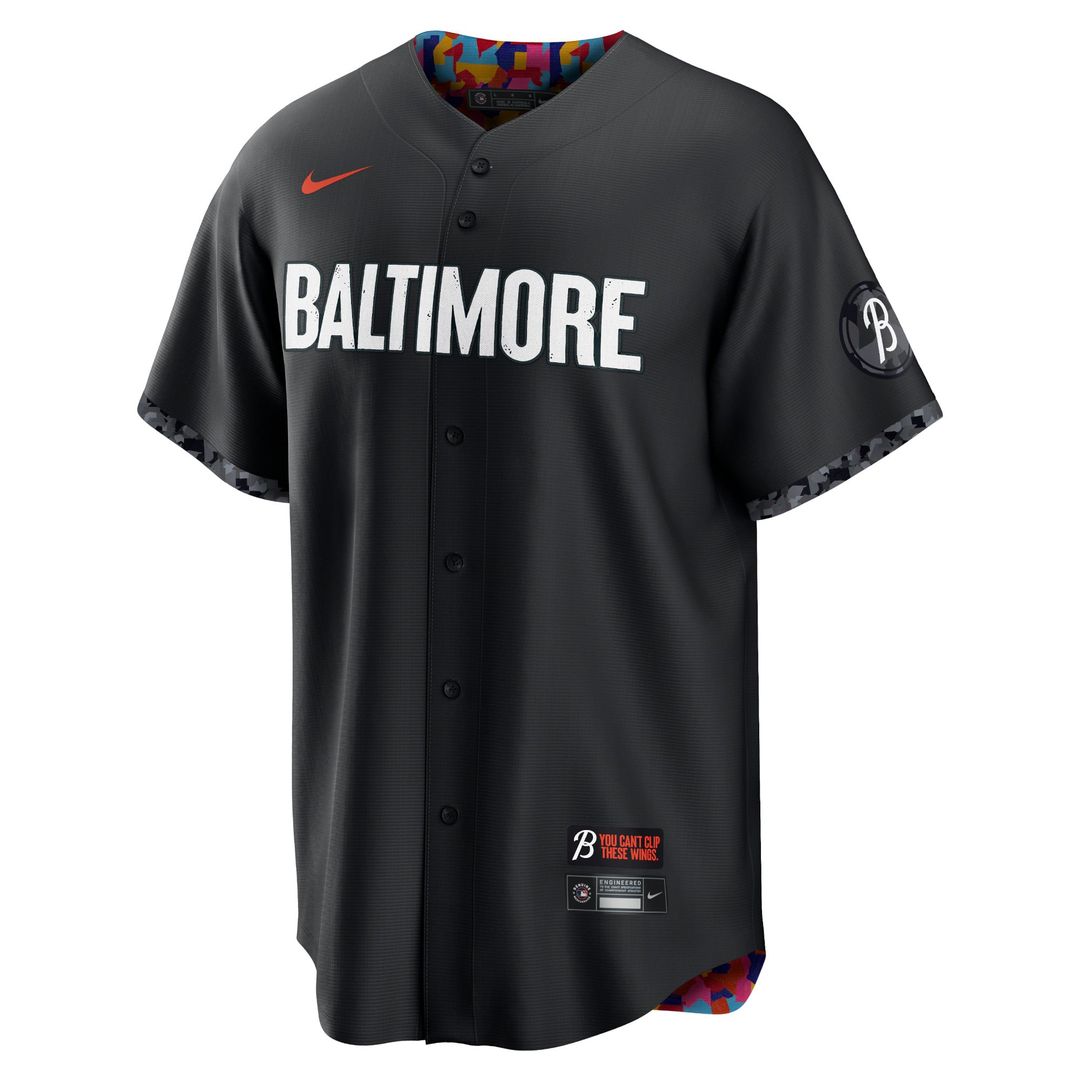 Baltimore Orioles Black City Connect Replica Baseball Jersey | MLB Baseball Jersey