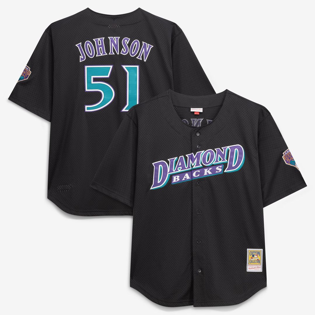 Arizona Diamondbacks Randy Johnson Black Big & Tall Cooperstown Mesh Batting Practice Baseball Jersey