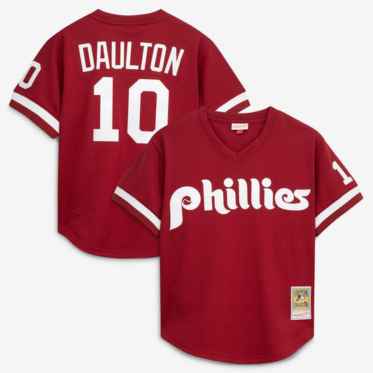 Philadelphia Phillies Darren Daulton Scarlet Authentic Batting Practice Baseball Jersey