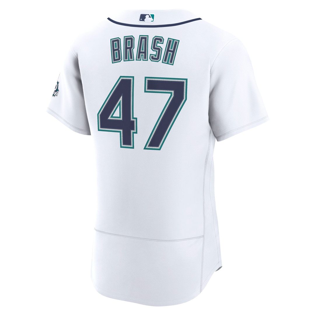 Seattle Mariners Matt Brash White Home 50th Season Authentic Baseball Jersey | MLB Baseball Jersey