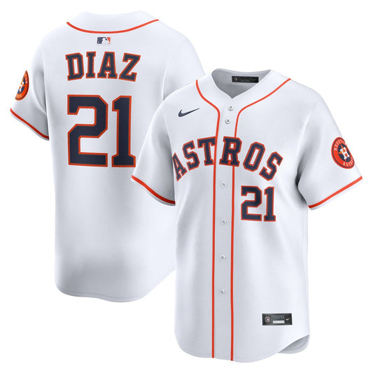 Houston Astros Yainer Diaz White Home Limited Baseball Jersey