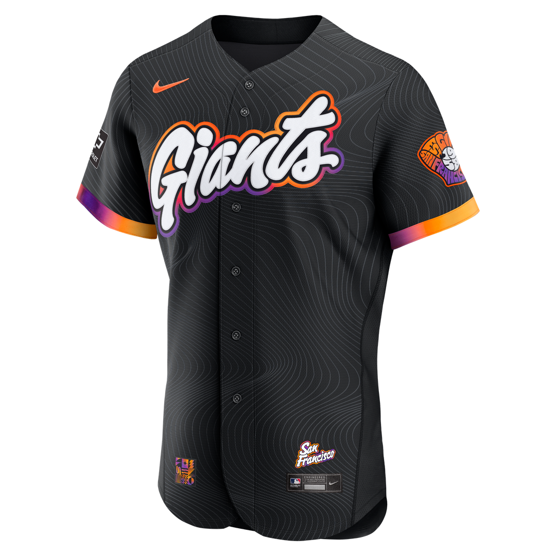 San Francisco Giants Anthracite City Connect Authentic Sponsor Patch Baseball Jersey | MLB Baseball Jersey
