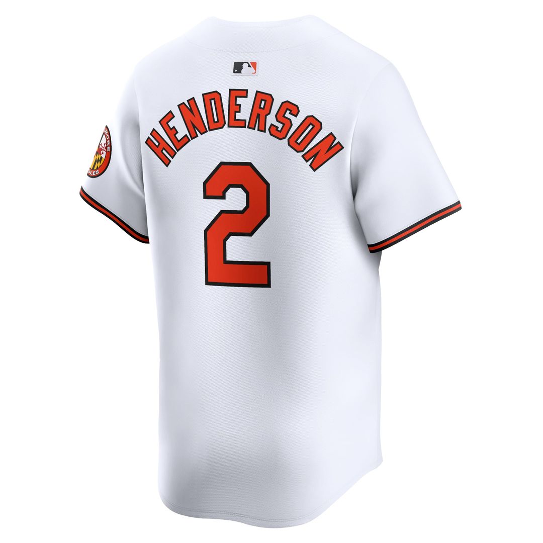 Baltimore Orioles Gunnar Henderson White Home Limited Baseball Jersey | MLB Baseball Jersey