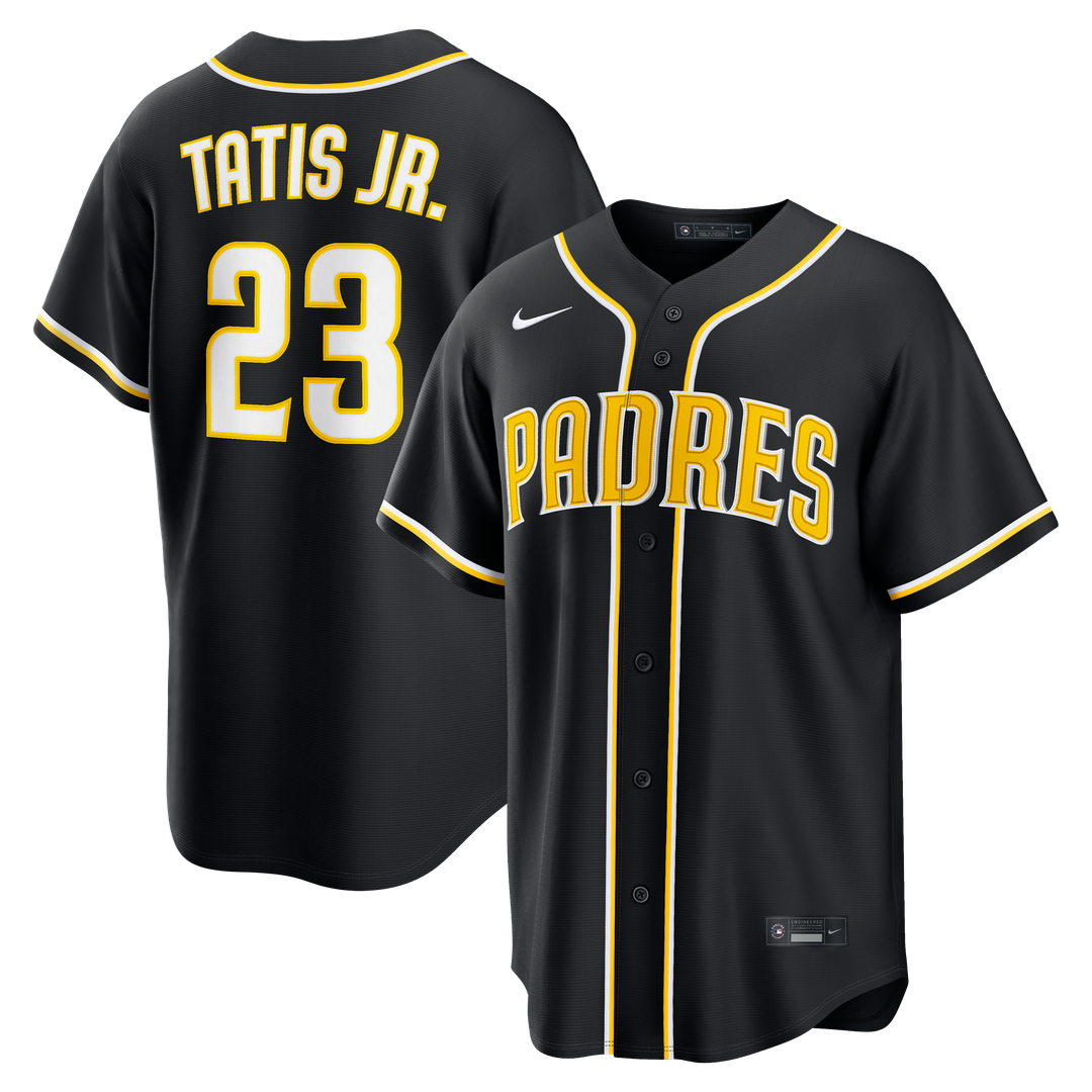 San Diego Padres Fernando Tatis Jr. Fashion Replica Black Out Baseball Jersey