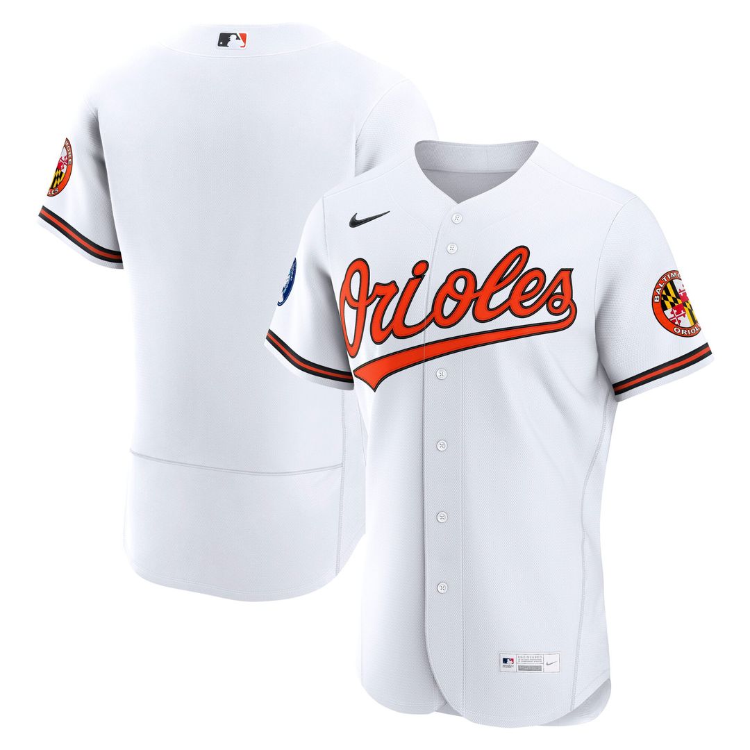 Baltimore Orioles White Home Sponsor Patch Authentic Baseball Jersey