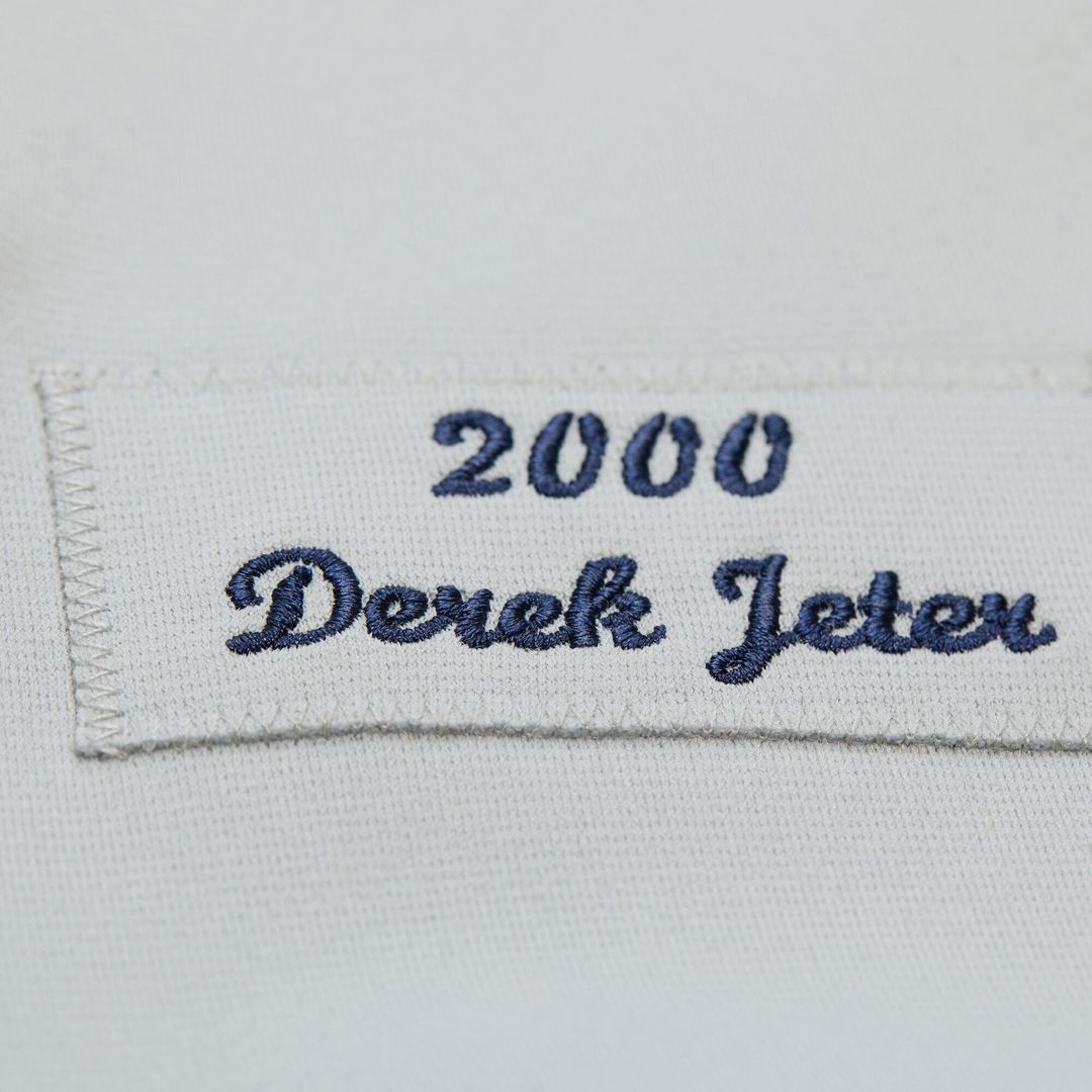 New York Yankees Derek Jeter Gray Cooperstown Collection 2000 World Series Authentic Baseball Jersey | MLB Baseball Jersey